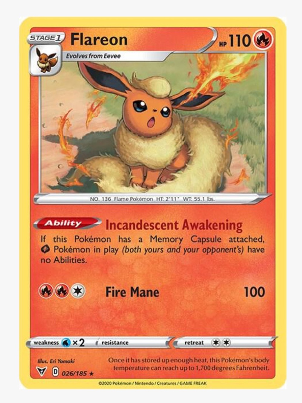 Flareon SWSH04: Vivid Voltage Pokemon Trading Card